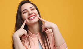 Lady shows off pretty smile